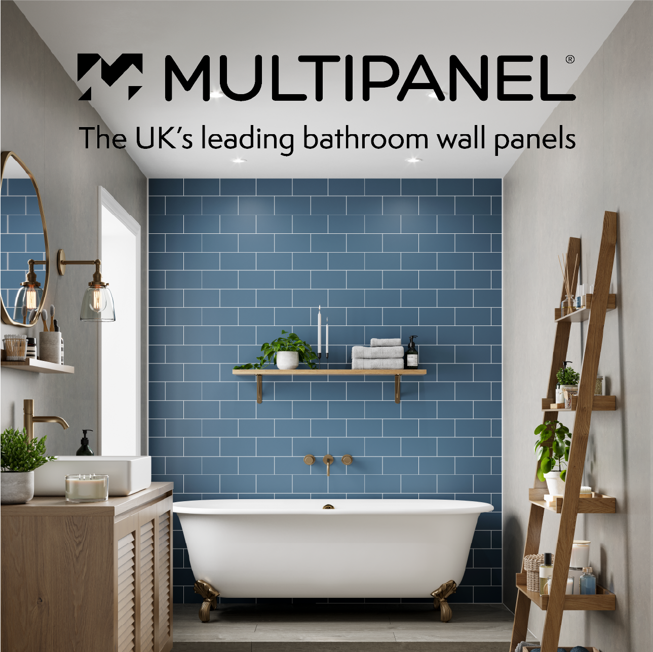 Multipanel bathroom wall panel